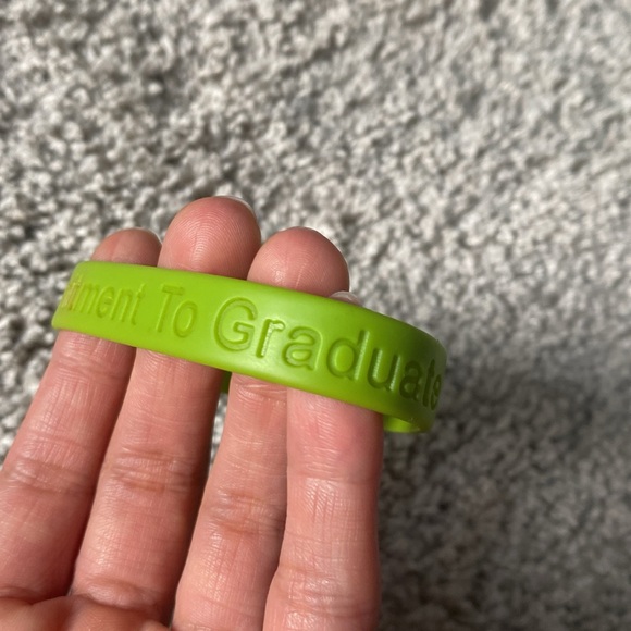 Bright green “Commitment to Graduate” silicone bracelet - Picture 11 of 15